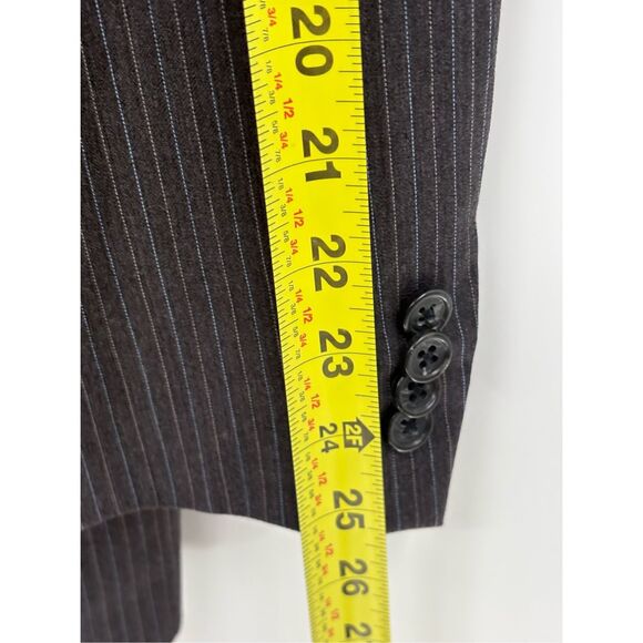 Michael Kors Blazer Sport Coat Men Size 46 R Gray Striped Double Vented - Picture 5 of 10